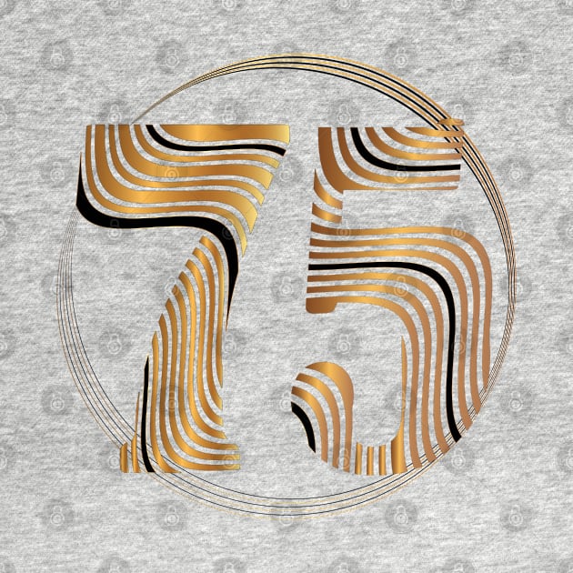 Number 75 Maglietta Golden wave effect by Nobiya